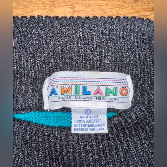 Vintage Late 70s-80s A’Milano Mom Mock Turtle Neck Sweater Dress - Picture 2 of 2